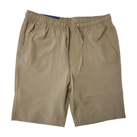 Nautica Boys Uniform Elastic Waistband Drawstring Closure Short - Khaki - Picture 1 of 2